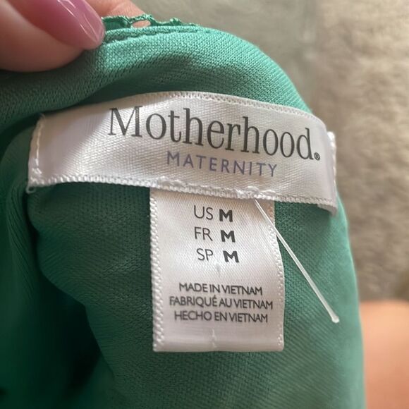 Motherhood Maternity Green Eyelet Belted A-line Dress Size - Picture 7 of 7
